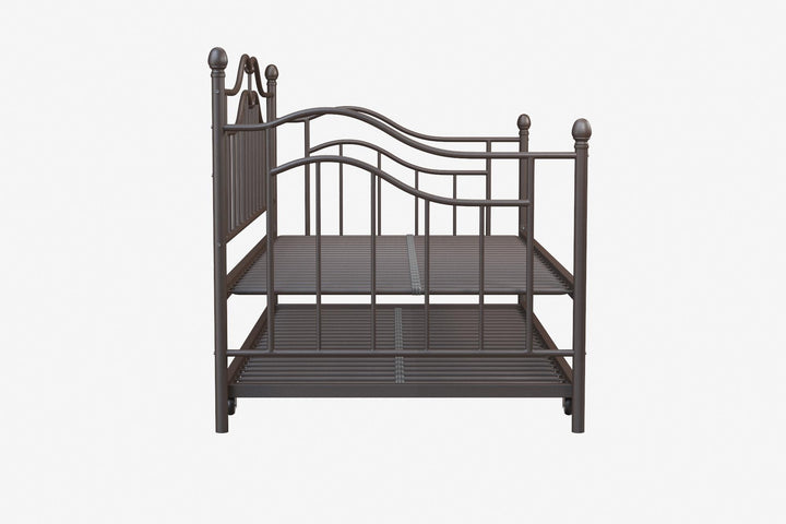 Tokyo Metal Daybed and Trundle Set with Metal Slats - Bronze - Twin
