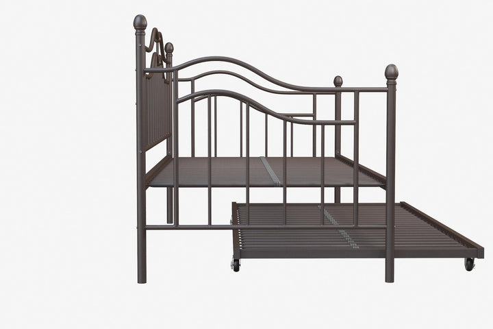 Tokyo Metal Daybed and Trundle Set with Metal Slats - Bronze - Twin