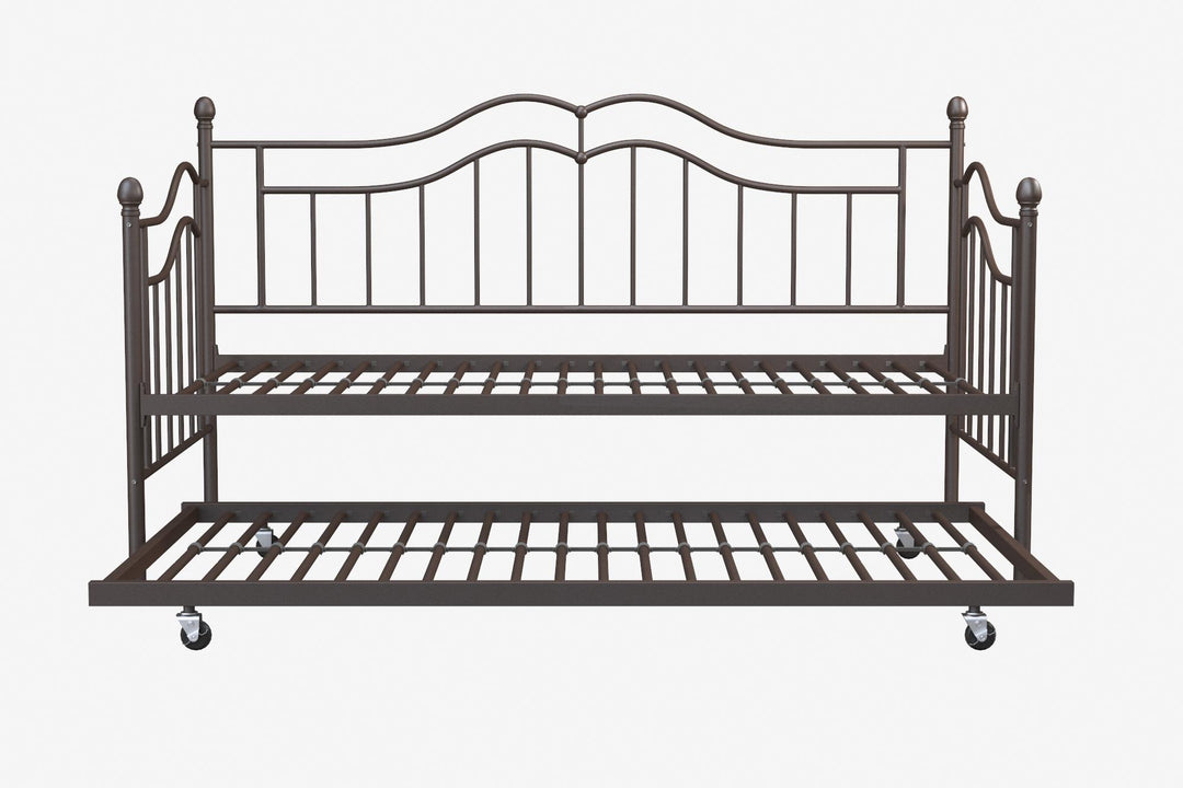 Tokyo Metal Daybed and Trundle Set with Metal Slats - Bronze - Twin