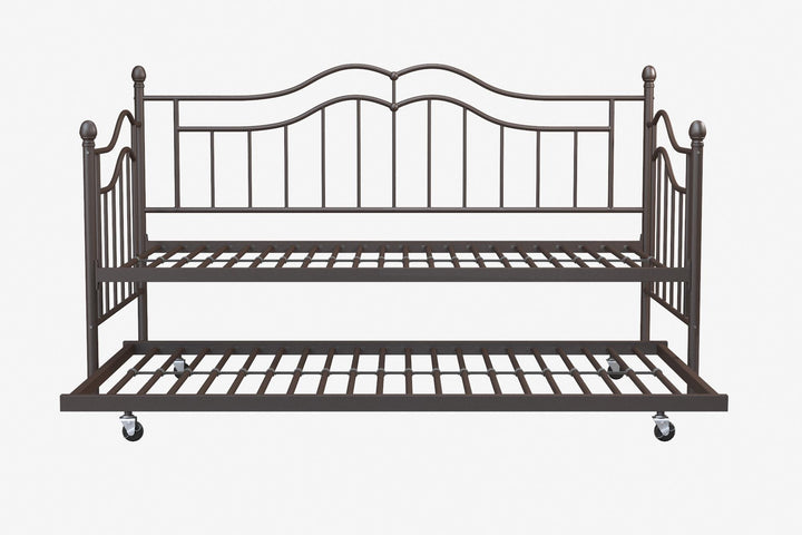Tokyo Metal Daybed and Trundle Set with Metal Slats - Bronze - Twin