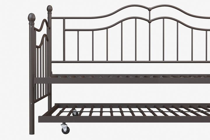 Tokyo Metal Daybed and Trundle Set with Metal Slats - Bronze - Twin