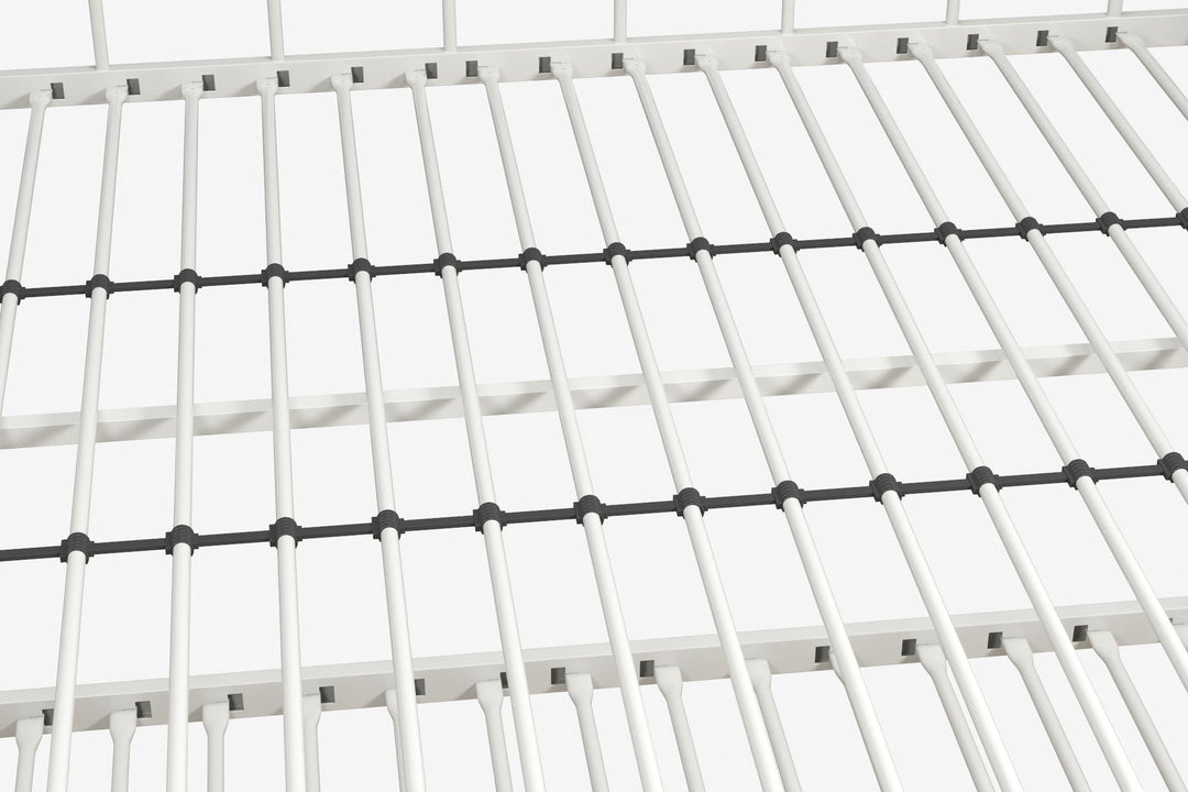 Manila Metal Daybed and Trundle Set with Sturdy Metal Frame and Slats - White - Full