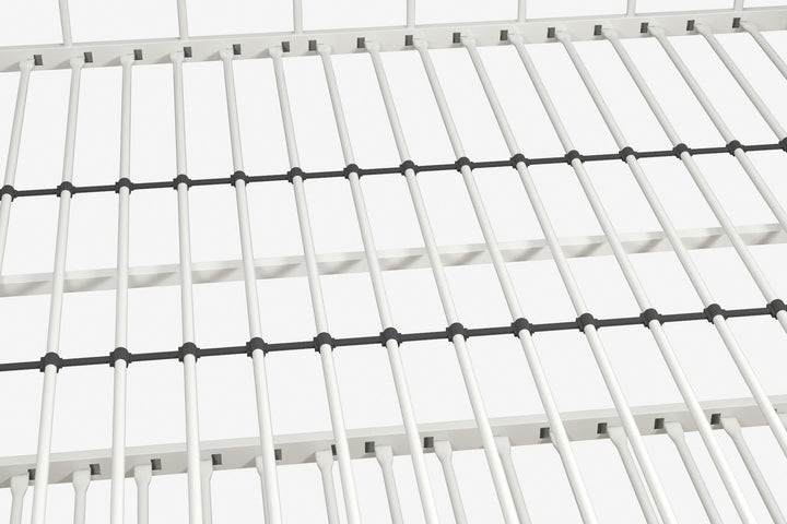 Manila Metal Daybed and Trundle Set with Sturdy Metal Frame and Slats - White - Full