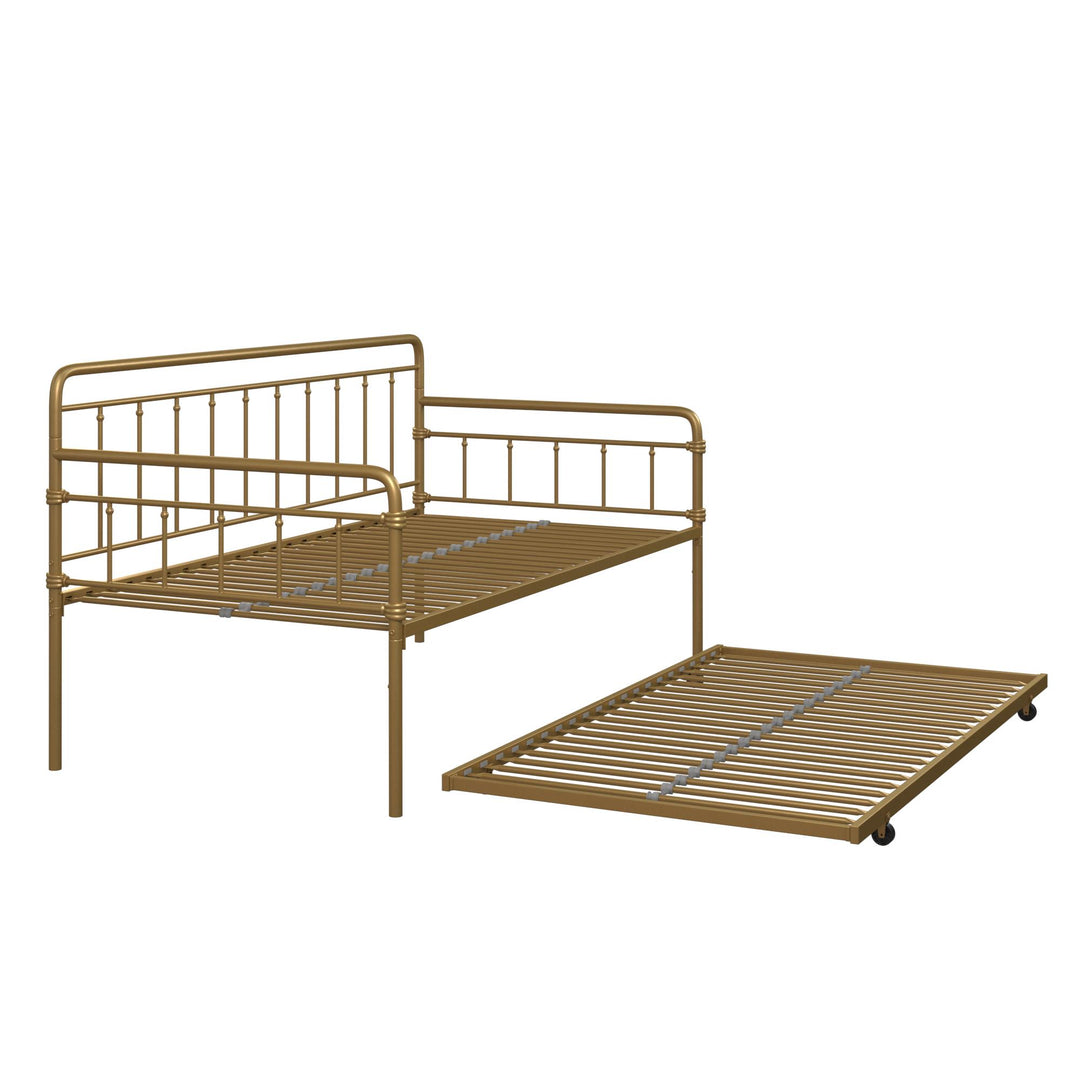 Wallace Spindle Metal Daybed and Trundle Set - Gold - Twin