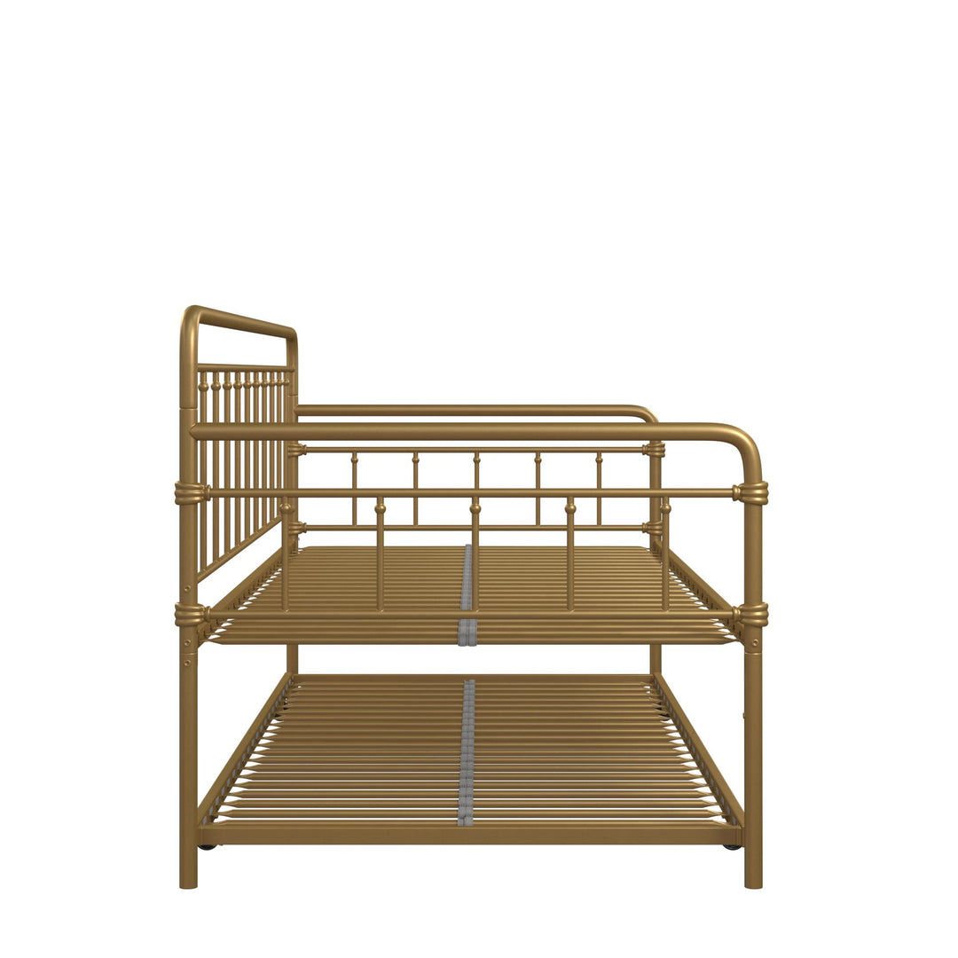 Wallace Spindle Metal Daybed and Trundle Set - Gold - Twin