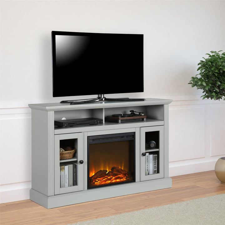 TV Console for 50 Inch with Electric Fireplace Chicago -  Dove Gray