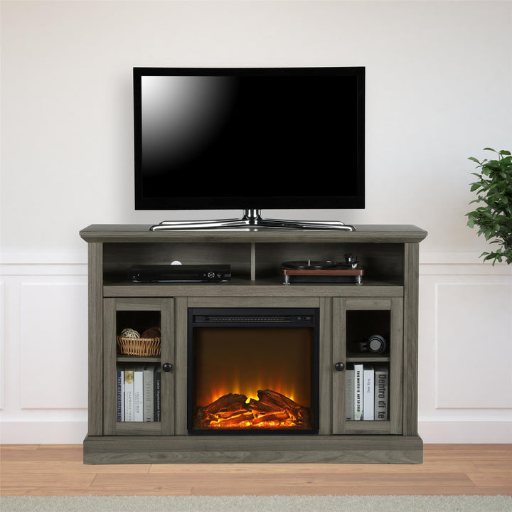 Chicago Electric Fireplace TV Console for TVs up to 50 Inch - Medium Brown