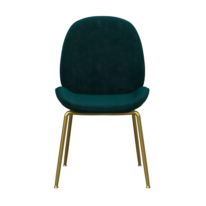 Astor Upholstered Dining Chair with Gold Metal Legs - Green