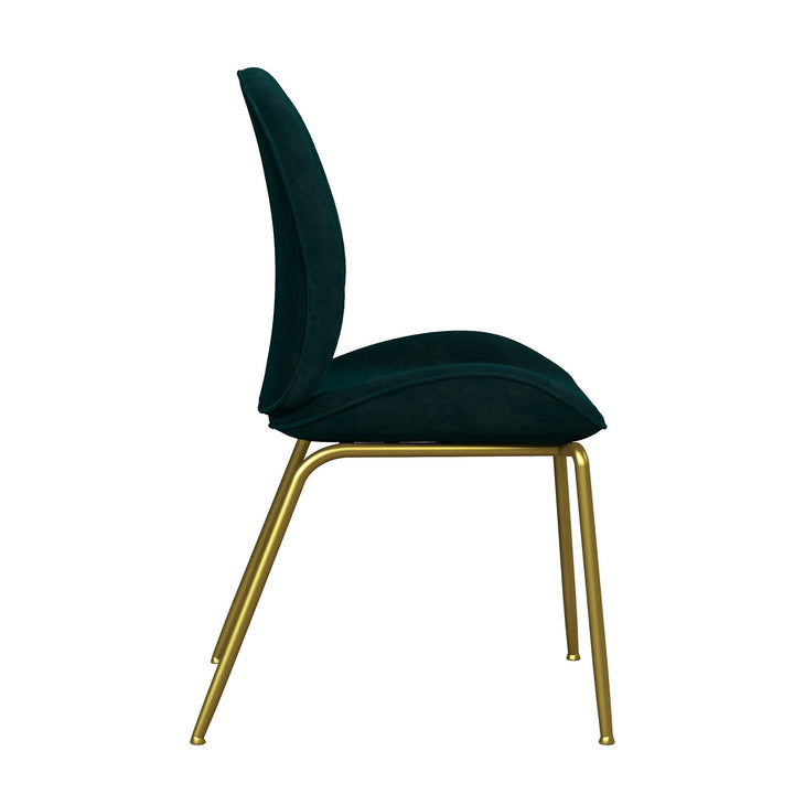 Astor Upholstered Dining Chair with Gold Metal Legs - Green