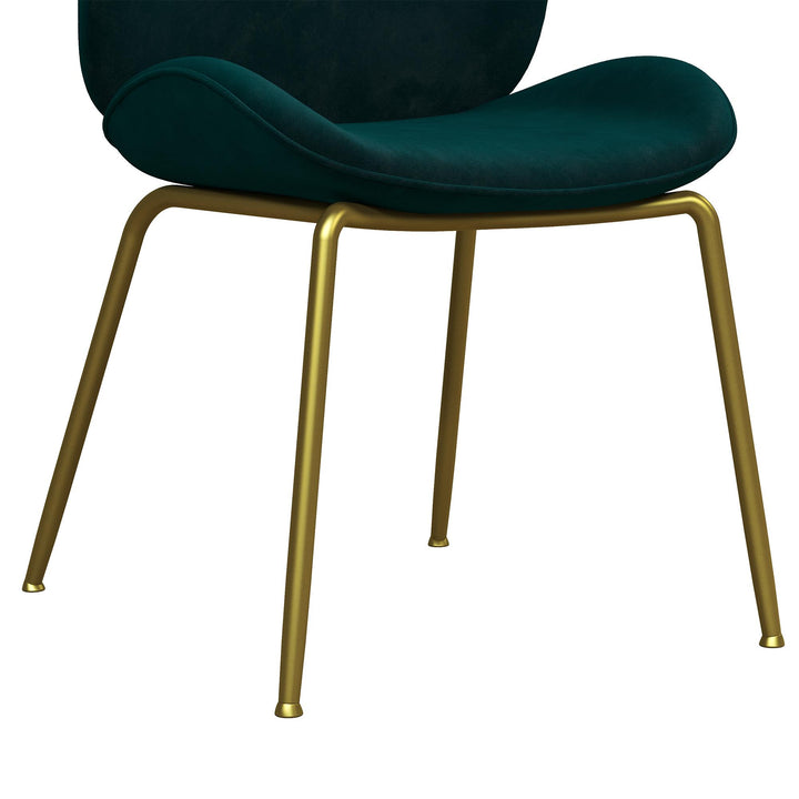 Astor Upholstered Dining Chair with Gold Metal Legs - Green