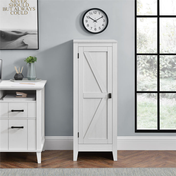 SystemBuild Farmington Storage Cabinet with 4 Shelves - Ivory Pine