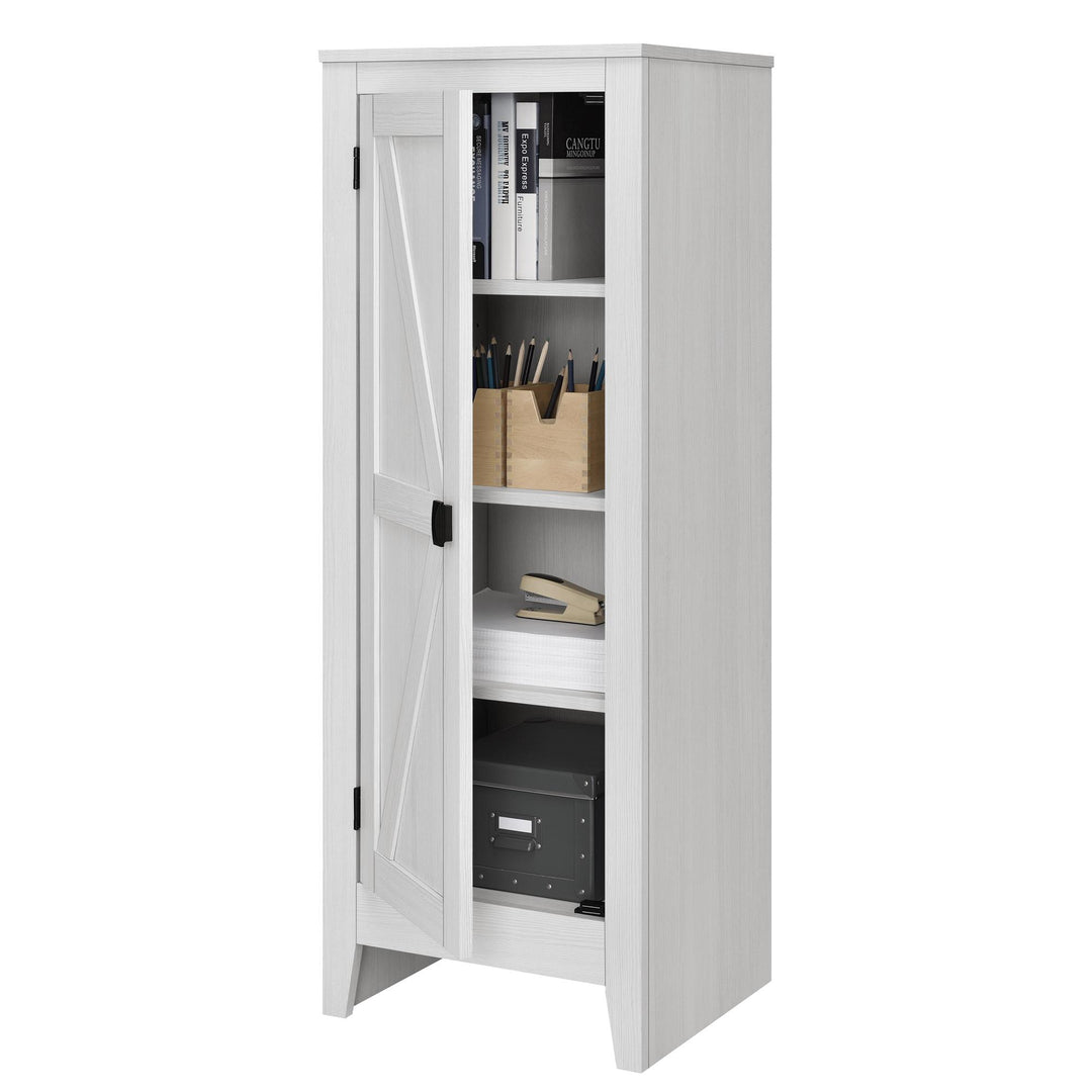 SystemBuild Farmington Storage Cabinet with 4 Shelves - Ivory Pine