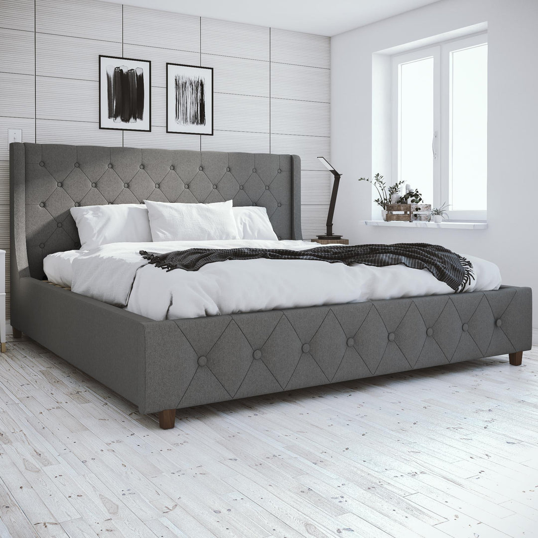 Mercer Upholstered Bed - Grey Linen - King