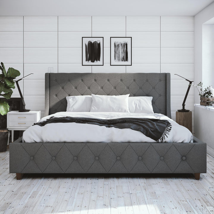 Mercer Upholstered Bed - Grey Linen - King