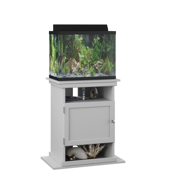 10/20 Gallon Aquarium Stand with Open and Concealed Storage - Dove Gray