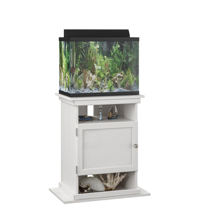 10/20 Gallon Aquarium Stand with Open and Concealed Storage - Ivory Oak