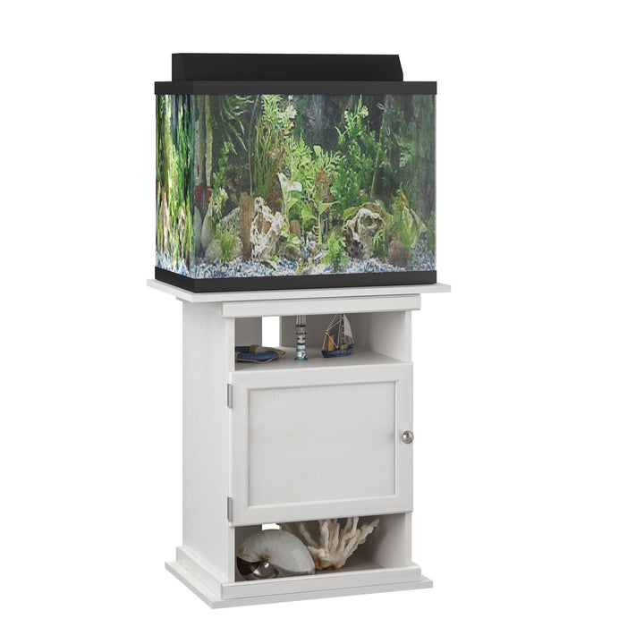 10/20 Gallon Aquarium Stand with Open and Concealed Storage - Ivory Oak