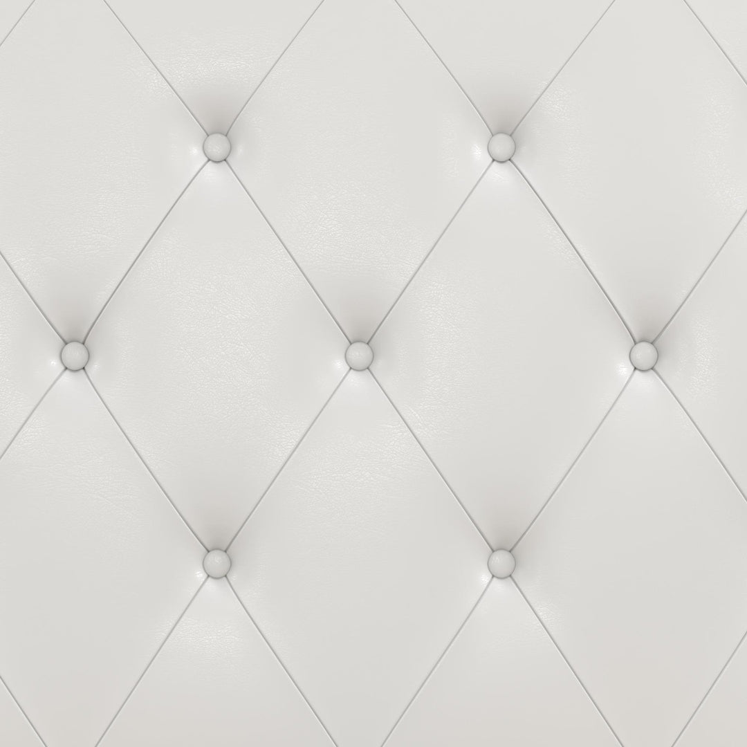 Dakota Upholstered Bed with Left Or Right Storage Drawers - White Faux leather - Twin