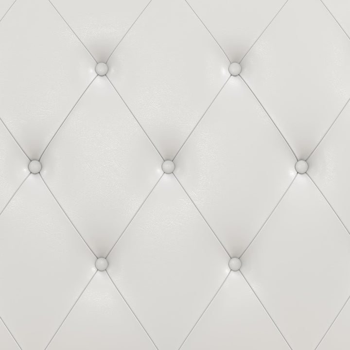 Dakota Upholstered Bed with Left Or Right Storage Drawers - White Faux leather - Twin