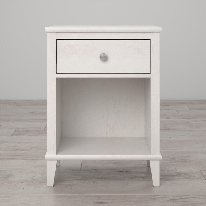 Modern Nightstand with 2 Sets of Knobs -  Ivory Oak
