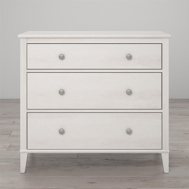 Functional and decorative 3 drawer dresser -  Ivory Oak
