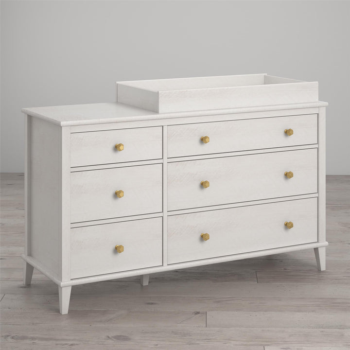 Monarch Hill Poppy 6 Drawer Changing Table with 2 Sets of Knobs - Ivory Oak