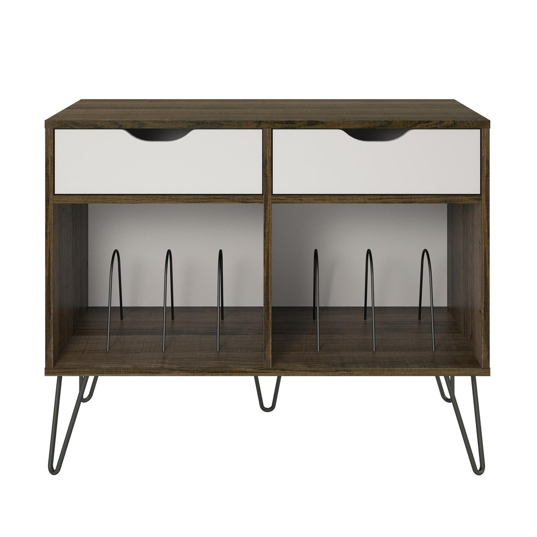 Concord Turntable Stand with Drawers - Brown Oak