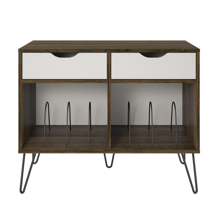 Concord Turntable Stand with Drawers - Brown Oak
