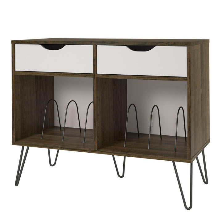 Concord Turntable Stand with Drawers - Brown Oak