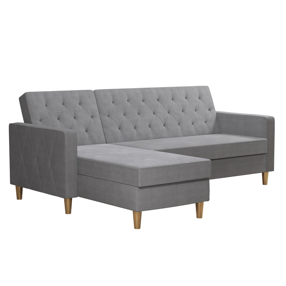 Liberty Reversible Sectional/Futon with Storage - Light Gray