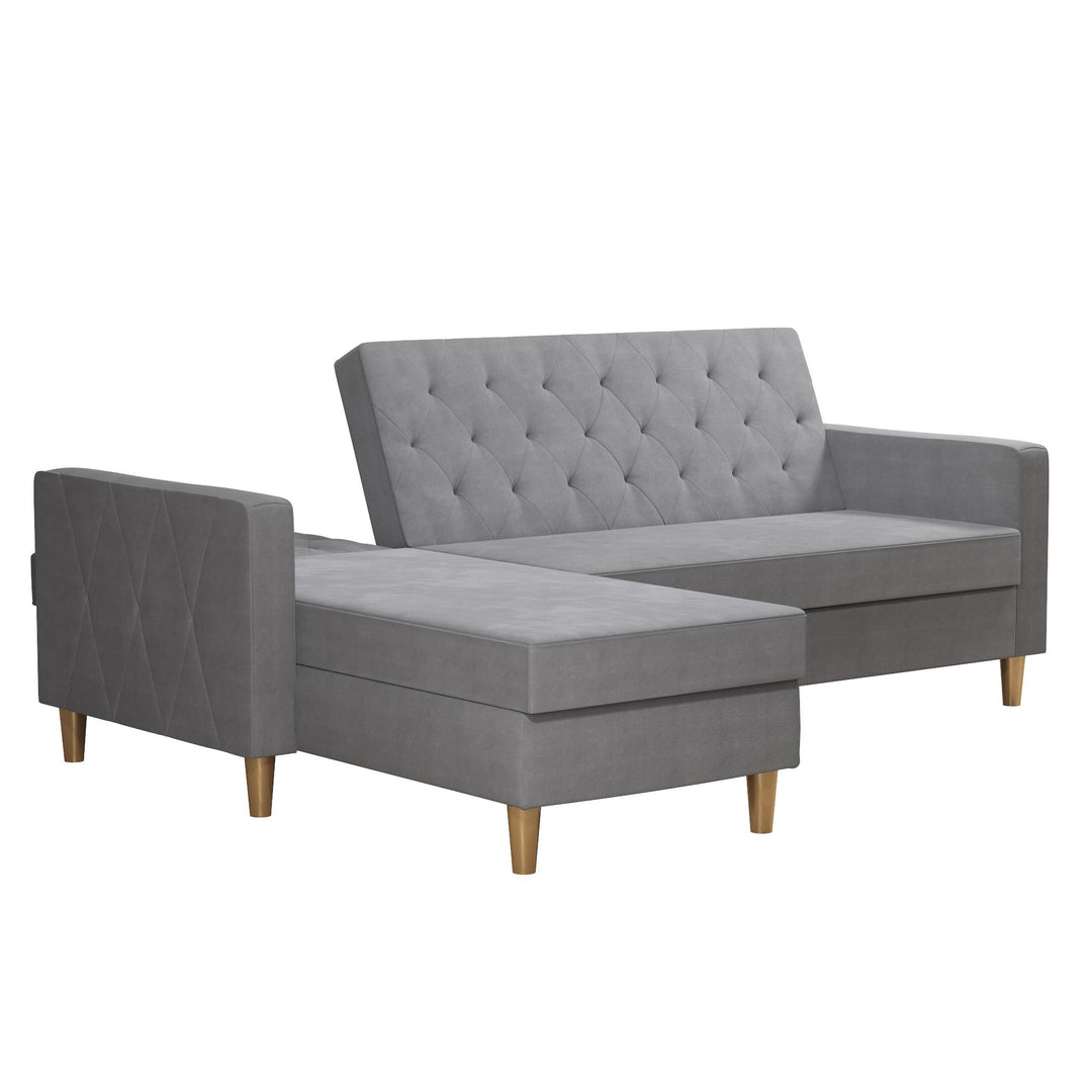 Liberty Reversible Sectional/Futon with Storage - Light Gray