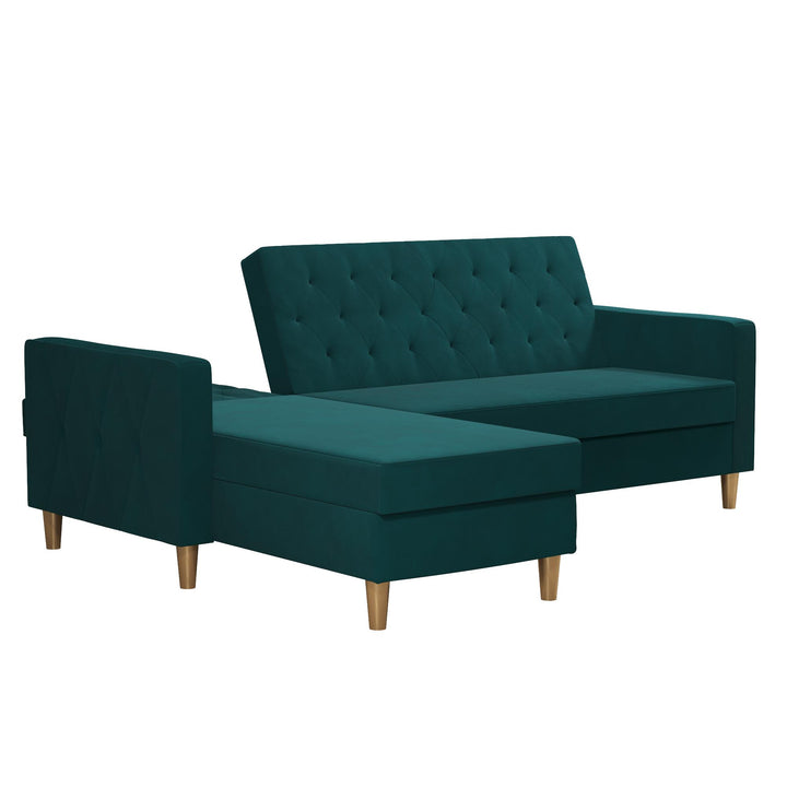 Liberty Reversible Sectional/Futon with Storage - Green