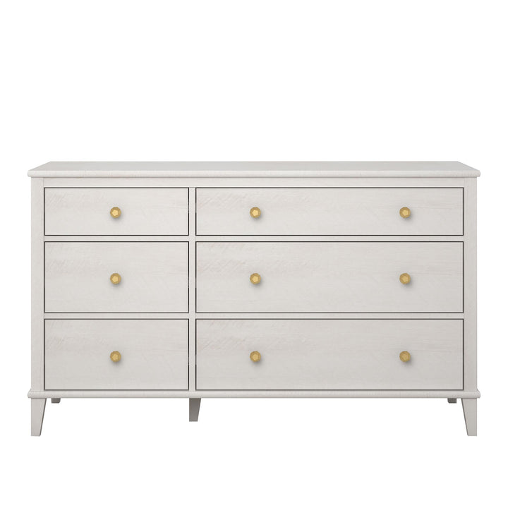 Functional and decorative 6 drawer dresser -  Ivory Oak