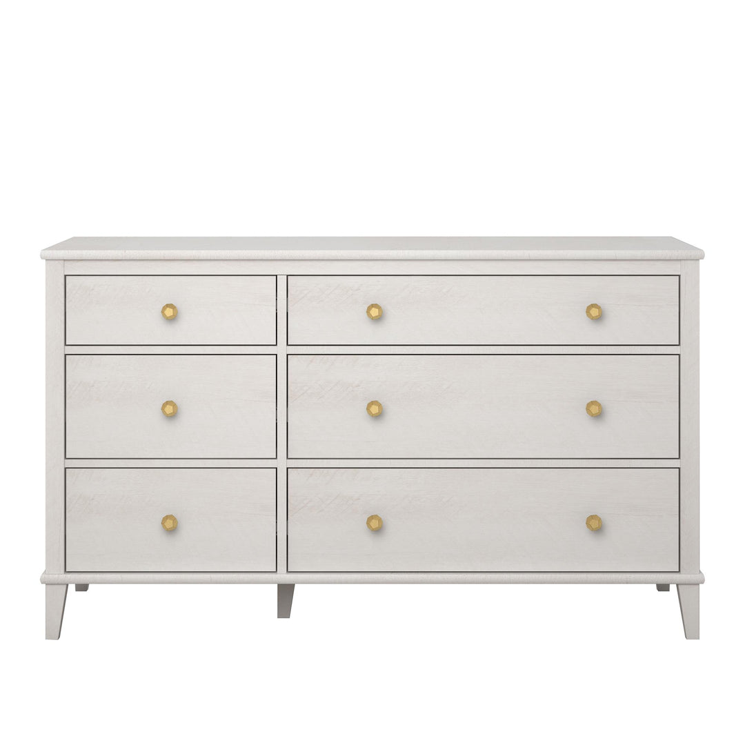 Functional and decorative 6 drawer dresser -  Ivory Oak