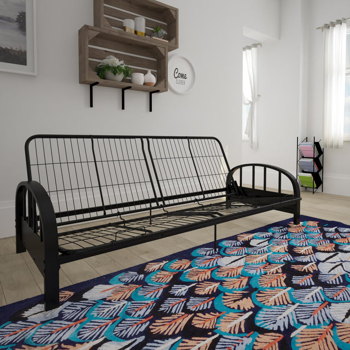 Ailee Metal Full Size Futon Frame with Multiple Reclining Positions - Black