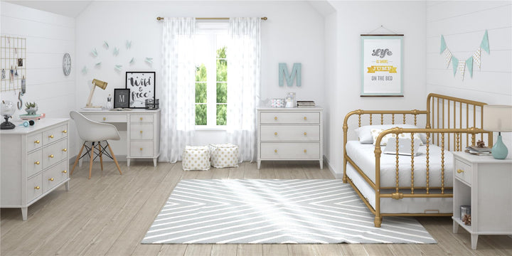 Nightstand with 2 Sets of Knobs for Home -  Ivory Oak