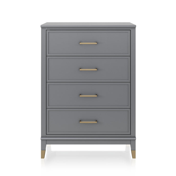 Dresser with Storage and Gold Accents -  Graphite Grey
