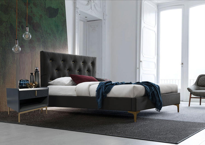 Comfort-first upholstered platform sleep space Melissa -  Black - Queen