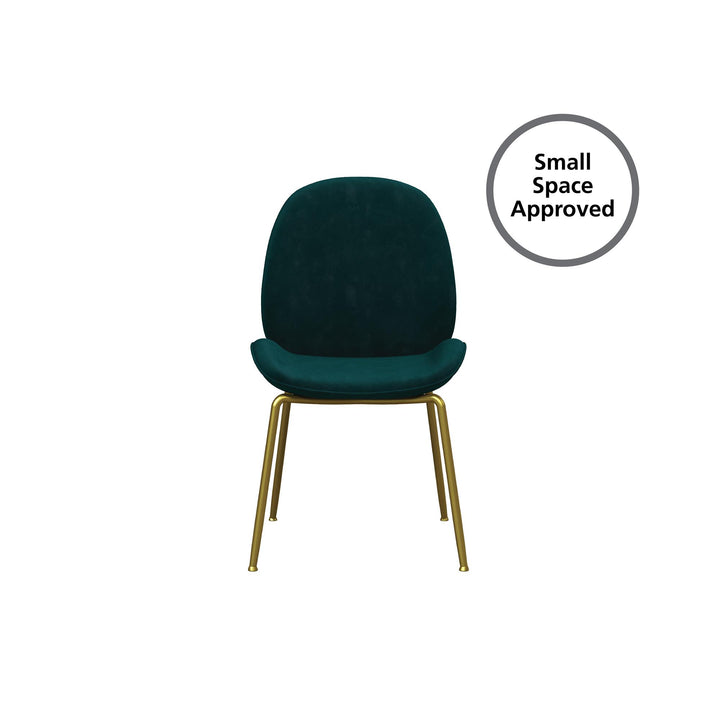 Astor Upholstered Dining Chair with Gold Metal Legs - Green