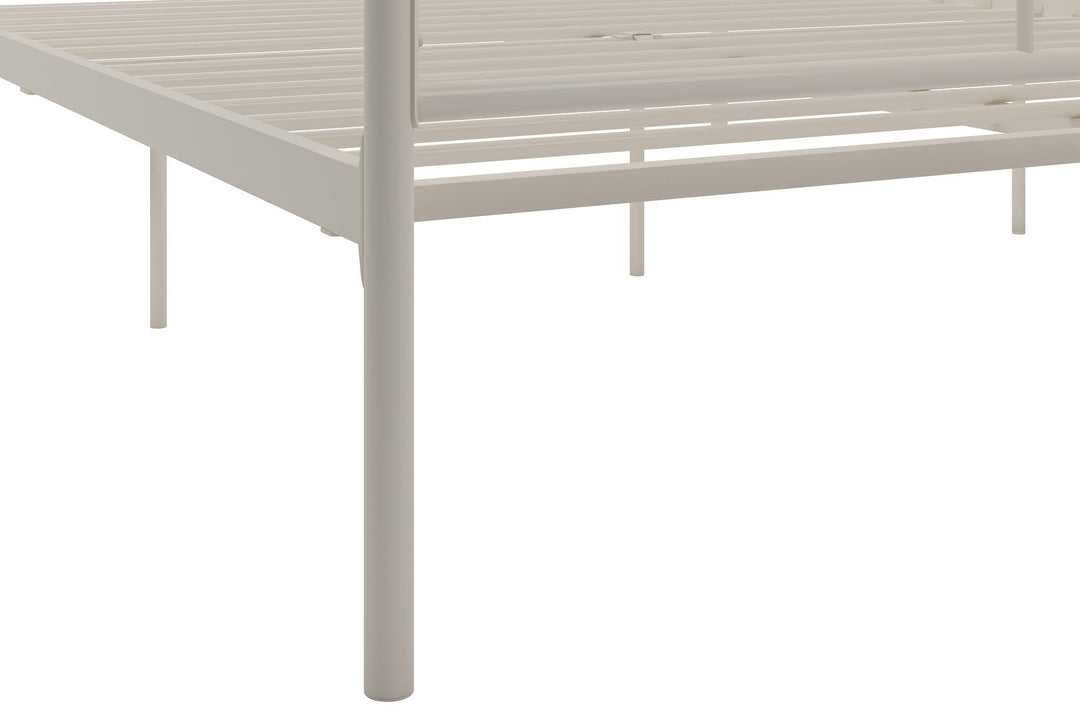 Elegant Marion Four Poster Metal Canopy Bed -  White 