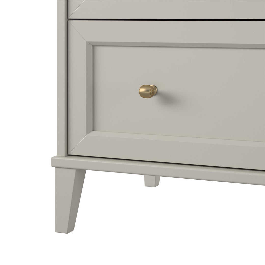 Monticello Tall 5 Drawer Dresser with Gold Accents - Sharkey Grey