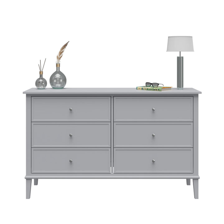 Franklin 6 Drawer Dresser with Durable Metal Slides - Gray
