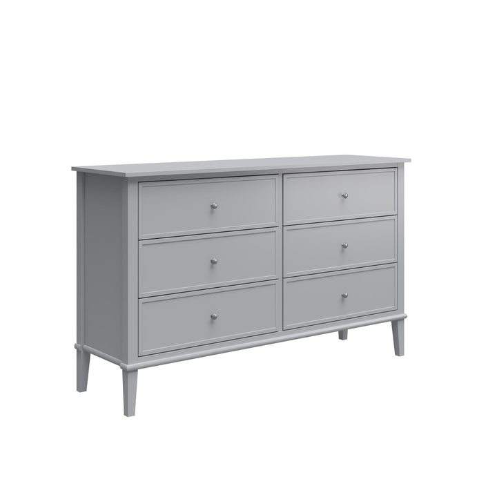 Franklin 6 Drawer Dresser with Durable Metal Slides - Gray