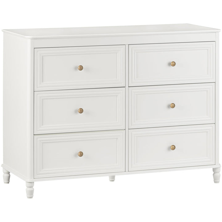 Piper Painted 6 Drawer Dresser with Solid Wood Spindle Feet - Cream