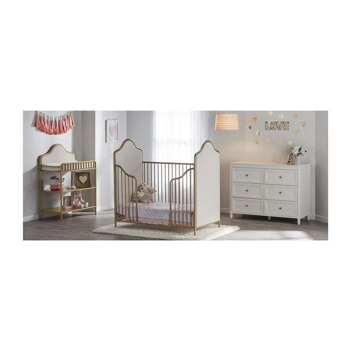 Piper Painted 6 Drawer Dresser with Solid Wood Spindle Feet - Cream
