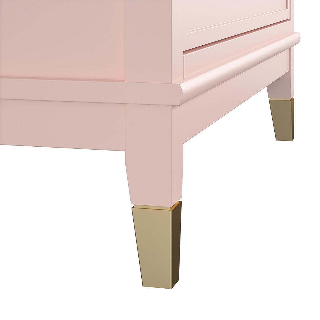 Westerleigh 4 Drawer Dresser with Gold Accents - Pink (Pale Dogwood)