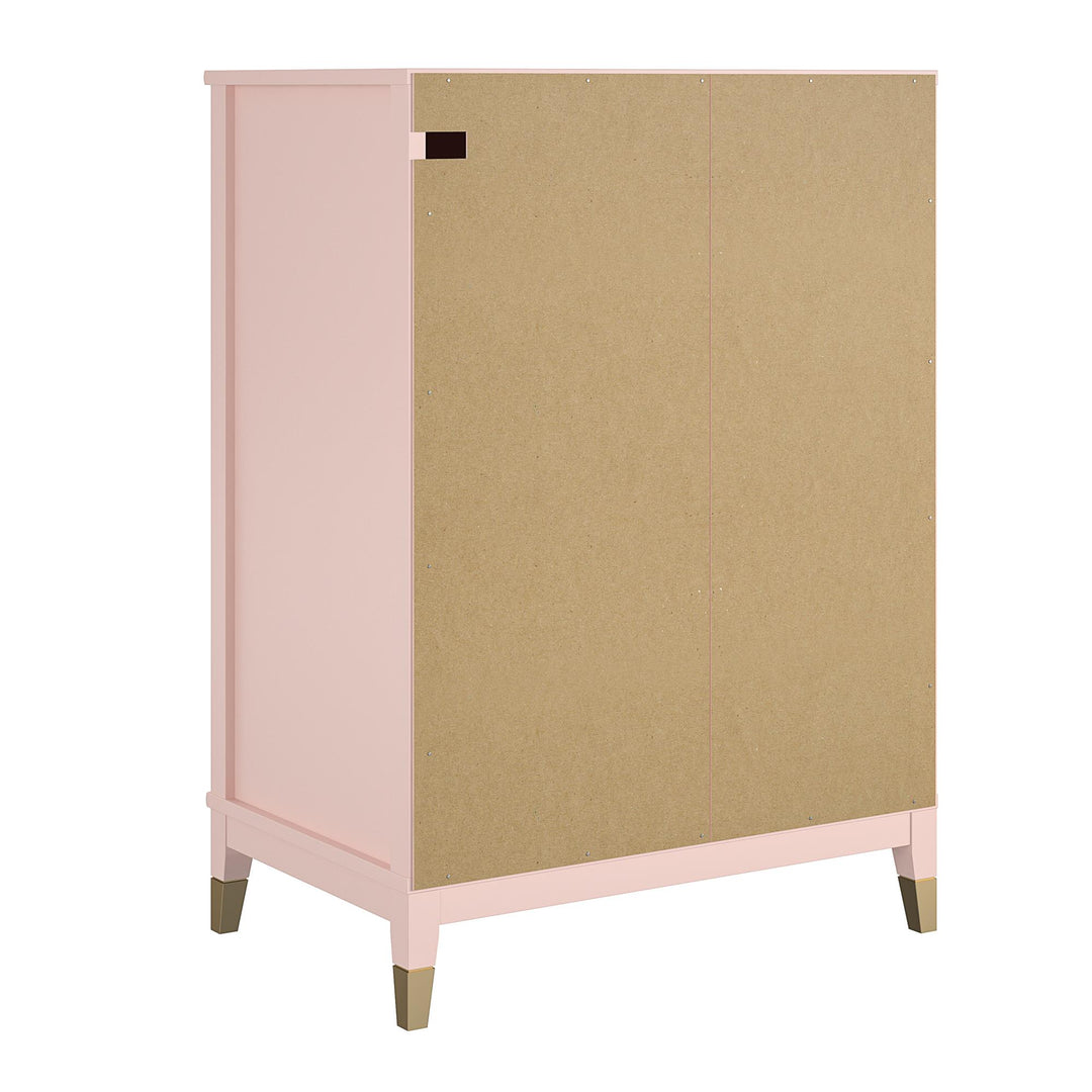 Westerleigh 4 Drawer Dresser with Gold Accents - Pink (Pale Dogwood)