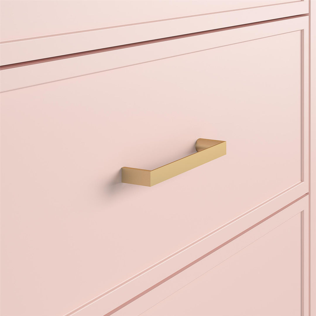 Westerleigh 4 Drawer Dresser with Gold Accents - Pink (Pale Dogwood)