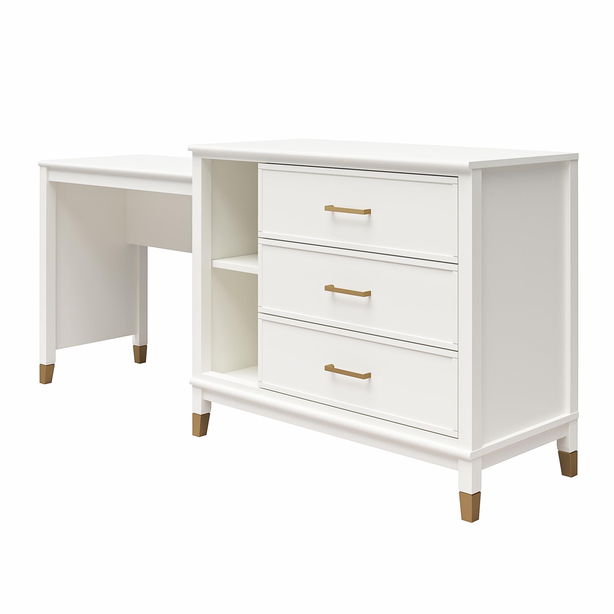 Westerleigh 3 in 1 Media Dresser with Gold Accents RealRooms
