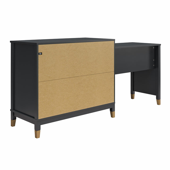 Westerleigh 3 in 1 Media Dresser with Gold Accents - Black
